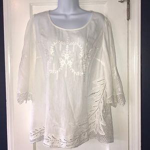 Stitch Fix Brixon Ivy White Crochet Tunic Top